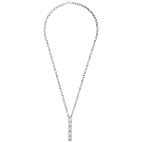 gucci ghost bar necklace|gucci ghost necklace on neck.